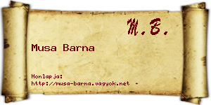 Musa Barna névjegykártya